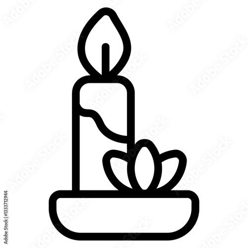 Therapy candle Line Icon