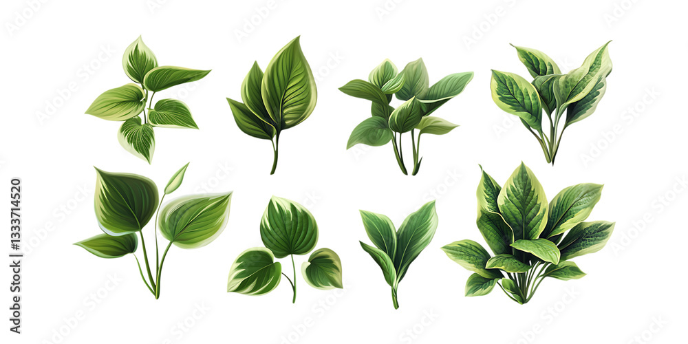 Pack Hosta Set Against Transparent Background for Gardening Branding, Botanical Promotion, or Landscaping Design Projects Pack Hosta Set Against Transparent Background for Gardening Branding, Botanical Promotion, or Landscaping Design Projects