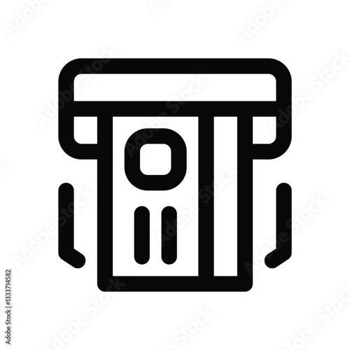 atm card line icon. Clean and minimalist vector icon for websites, mobile apps, presentations, and logos. Fully scalable and customizable for any project.