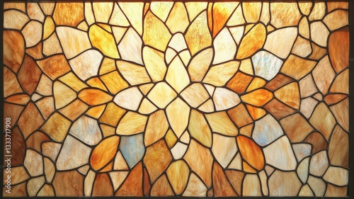 Obraz na płótnie Abstract Stained Glass Mosaic in Warm Tones w salonie