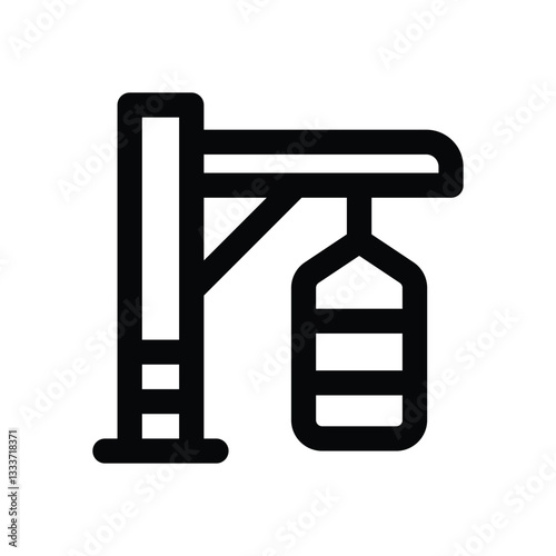 punching bag line icon. Clean and minimalist vector icon for websites, mobile apps, presentations, and logos. Fully scalable and customizable for any project.