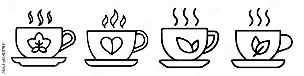 healing tea icon, healing tea line art - simple line art of healing tea, perfect for healing tea logos and icons healing tea icon, healing tea line art - simple line art of healing tea, perfect for healing tea logos and icons