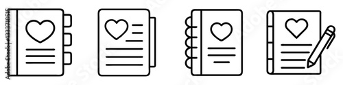 gratitude journal icon, gratitude journal line art - simple line art of gratitude journal, perfect for gratitude journal logos and icons