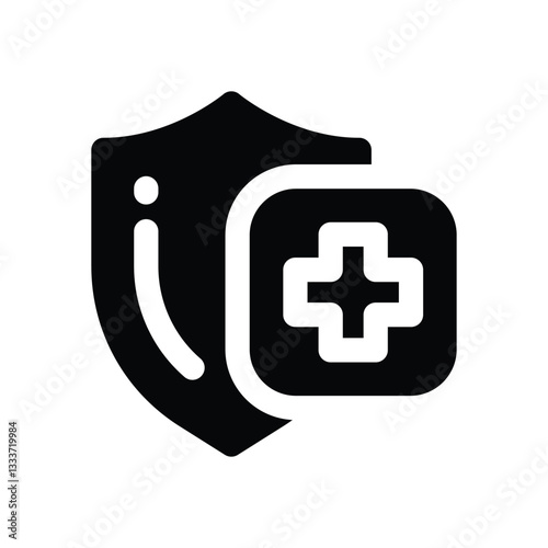 health insurance glyph icon. Strong and solid vector icon for websites, mobile interfaces, presentations, and visual branding. High quality and easy to edit.