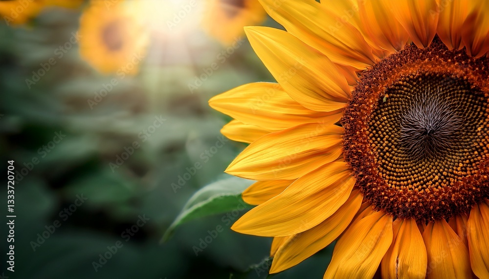 Fototapeta premium beautiful close up sunflower blooming wallpaper nature background