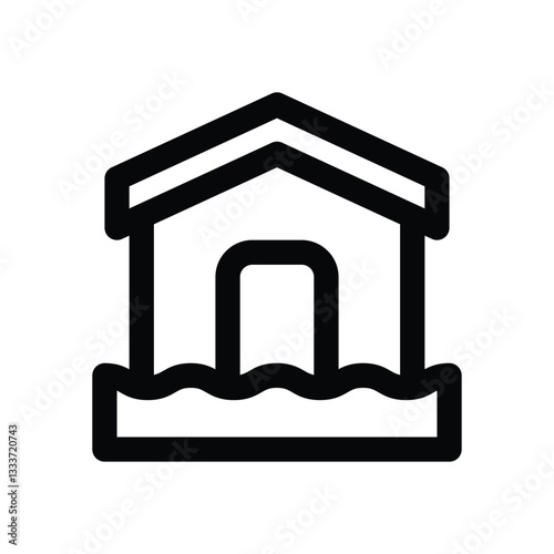 flood line icon. Clean and minimalist vector icon for websites, mobile apps, presentations, and logos. Fully scalable and customizable for any project.