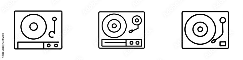 record player icon, record player line art - simple line art of record player, perfect for record player logos and icons record player icon, record player line art - simple line art of record player, perfect for record player logos and icons