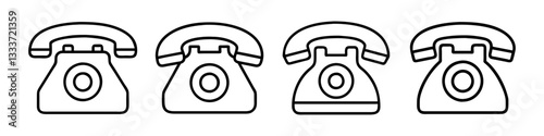 rotary phone icon, rotary phone line art - simple line art of rotary phone, perfect for rotary phone logos and icons