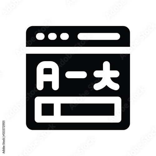 translator glyph icon. Strong and solid vector icon for websites, mobile interfaces, presentations, and visual branding. High quality and easy to edit.