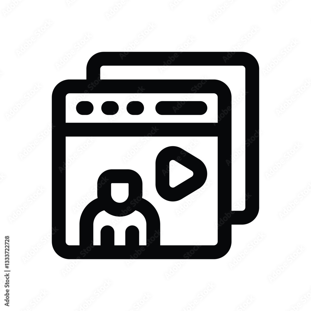 online course line icon. Clean and minimalist vector icon for websites, mobile apps, presentations, and logos. Fully scalable and customizable for any project. online course line icon. Clean and minimalist vector icon for websites, mobile apps, presentations, and logos. Fully scalable and customizable for any project.