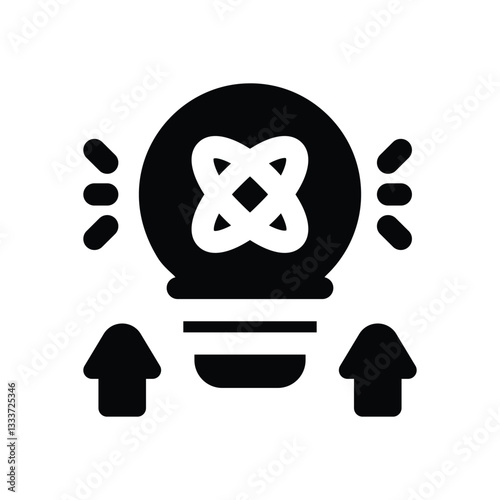 inspiration glyph icon. Strong and solid vector icon for websites, mobile interfaces, presentations, and visual branding. High quality and easy to edit.