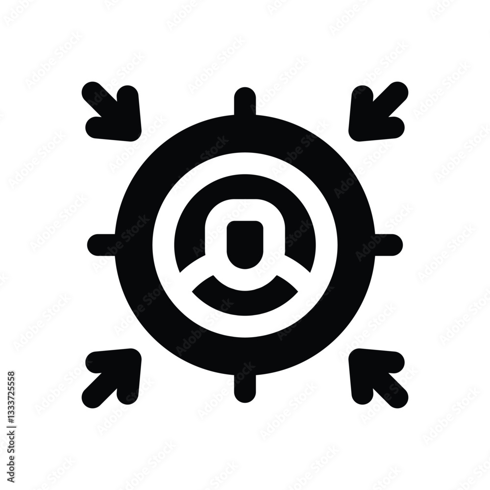 target glyph icon. Strong and solid vector icon for websites, mobile interfaces, presentations, and visual branding. High quality and easy to edit. target glyph icon. Strong and solid vector icon for websites, mobile interfaces, presentations, and visual branding. High quality and easy to edit.