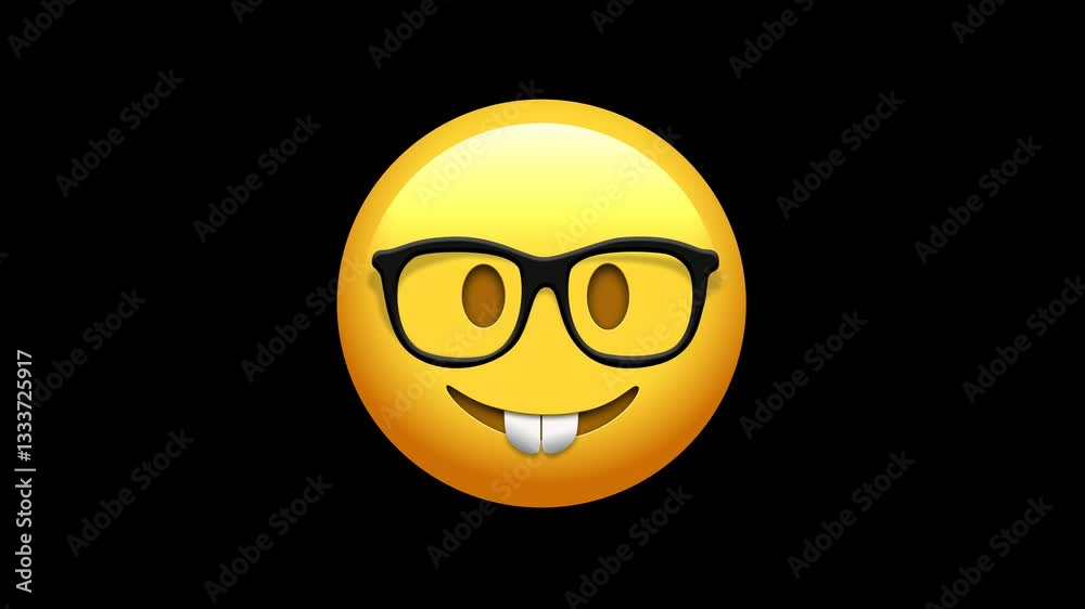 Nerd Face Emoji with Alpha Channel
