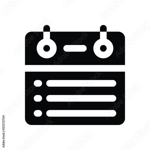list glyph icon. Strong and solid vector icon for websites, mobile interfaces, presentations, and visual branding. High quality and easy to edit.