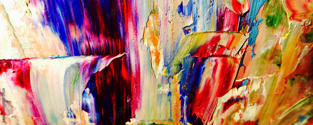 Fototapeta premium Abstract art background . Hand painting artwork on canvas .
