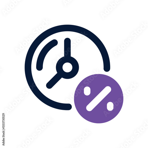 time taxes dual tone icon. Sleek and modern vector icon for websites, mobile apps, marketing materials, and corporate design. Fully scalable and ready to use.