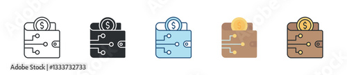 Ewallet Icon Set Multiple Style Collection