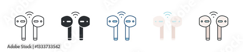 Earbuds Icon Set Multiple Style Collection