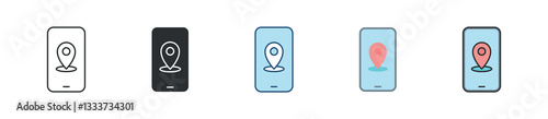 Location Icon Set Multiple Style Collection