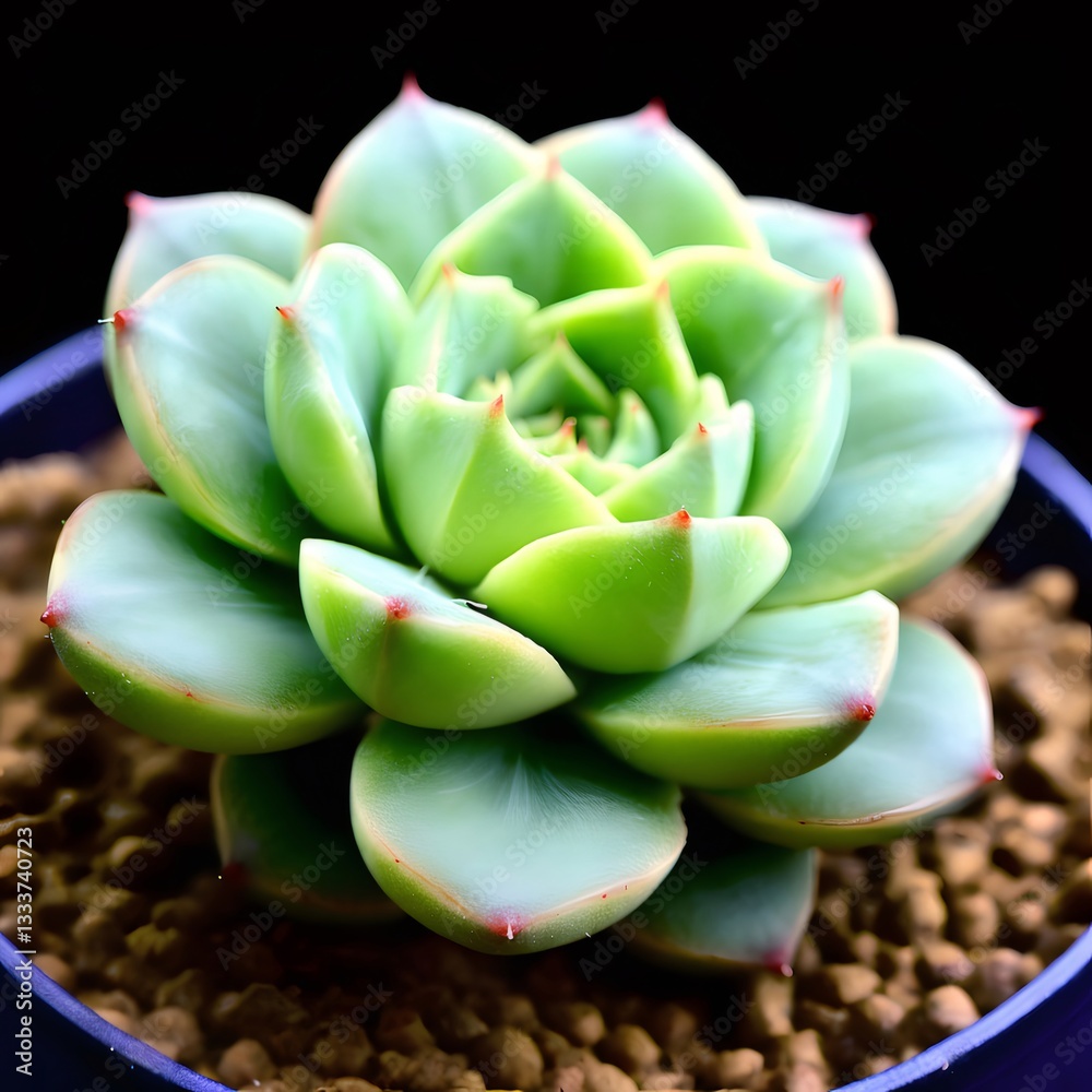 Closeup of a Green Succulent Plant in a Pot Closeup of a Green Succulent Plant in a Pot