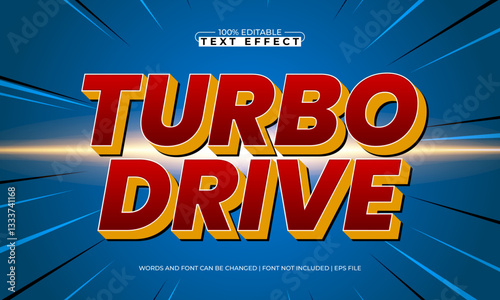 turbo drive editable text effect with a race and speed text style
