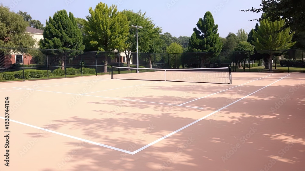 Obraz premium Outdoor Tennis Court Summer Day Sports Recreation Hobbies