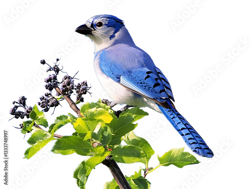 A beautiful Blue Jay perched on a branch, symbolizing nature and wildlife.
