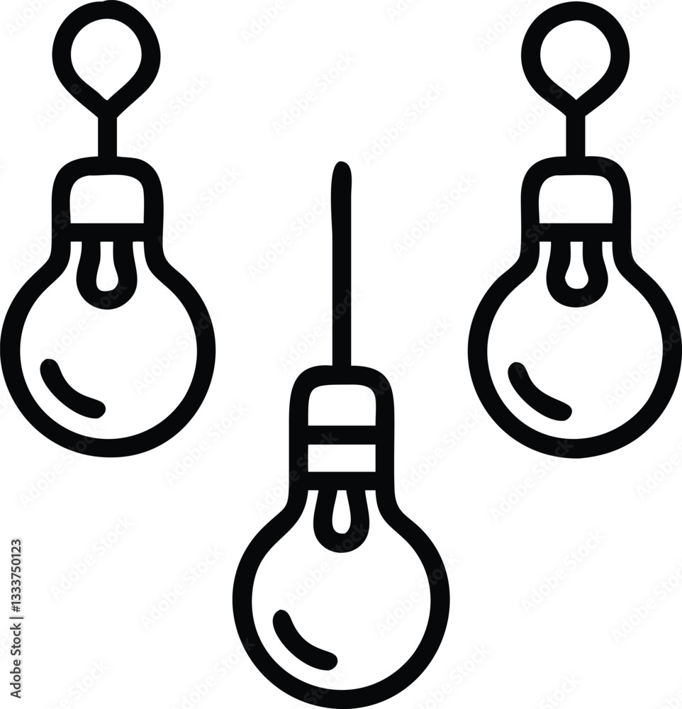 Obraz premium Editable Bulb Line Icons Premium Pack for UI Apps