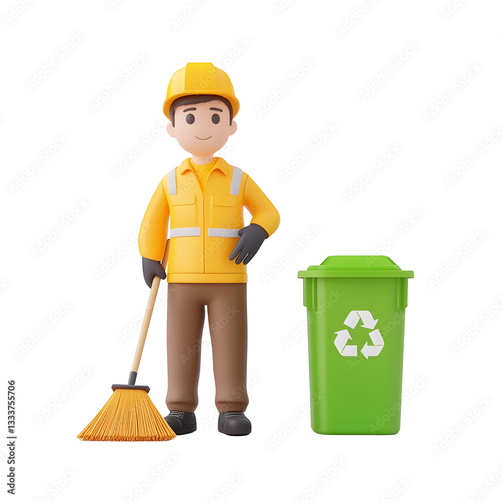 Diligent Municipal Worker Sweeping and Maintaining Clean Public Spaces Diligent Municipal Worker Sweeping and Maintaining Clean Public Spaces