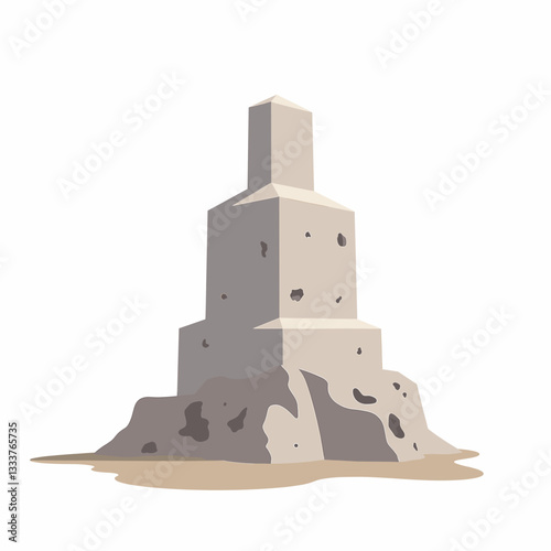 Concrete screed illustration on white background, modern design concept