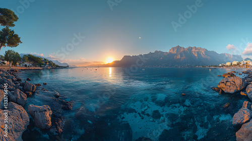 Serene Ocean Sunset View