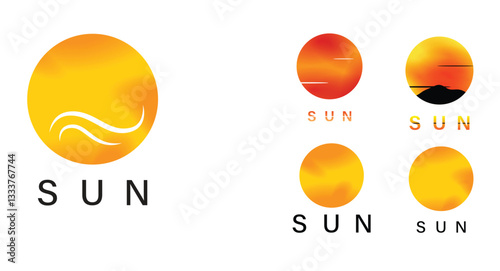 set of Sun Vector illustration Icon Logo Template design