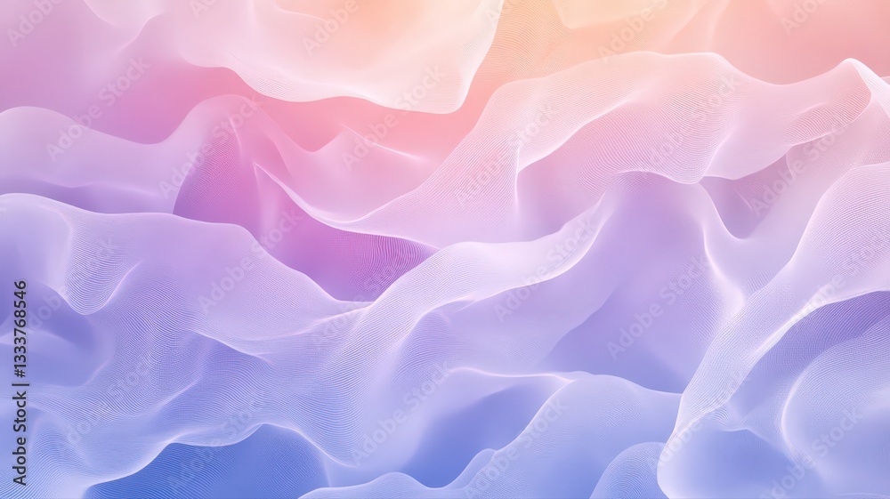 Obraz premium Abstract Pastel Wave Background Soft Flowing Textures Dreamy Ethereal Pink Purple Blue