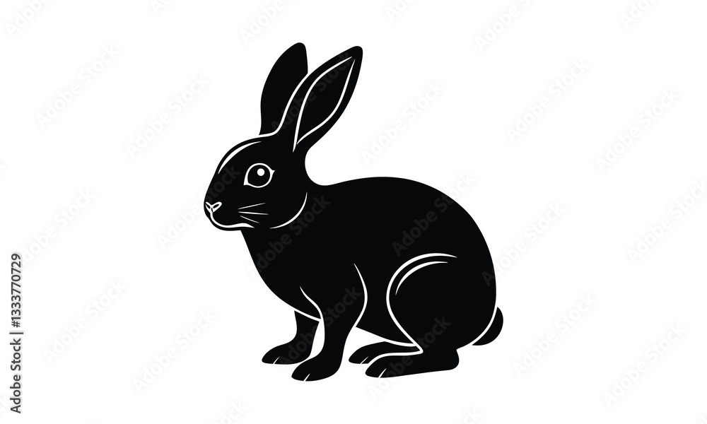Fototapeta premium Rabbit Silhouette Illustration