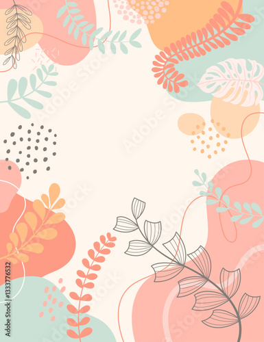 Hand drawn art background design. Template banner and cover.