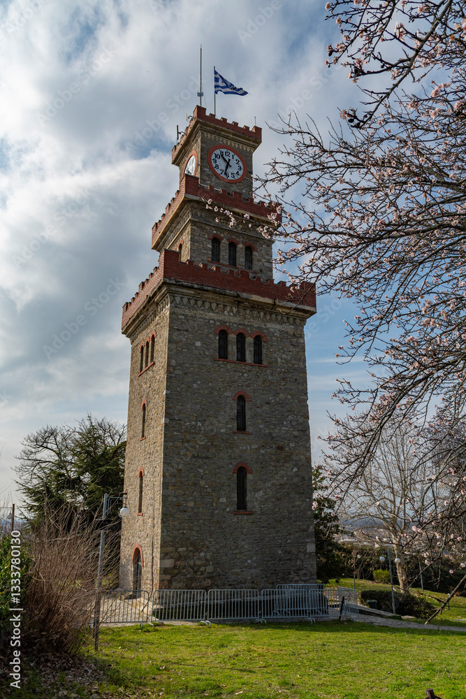 Clock Tower of Trikala in the Byzantine castle, Greece