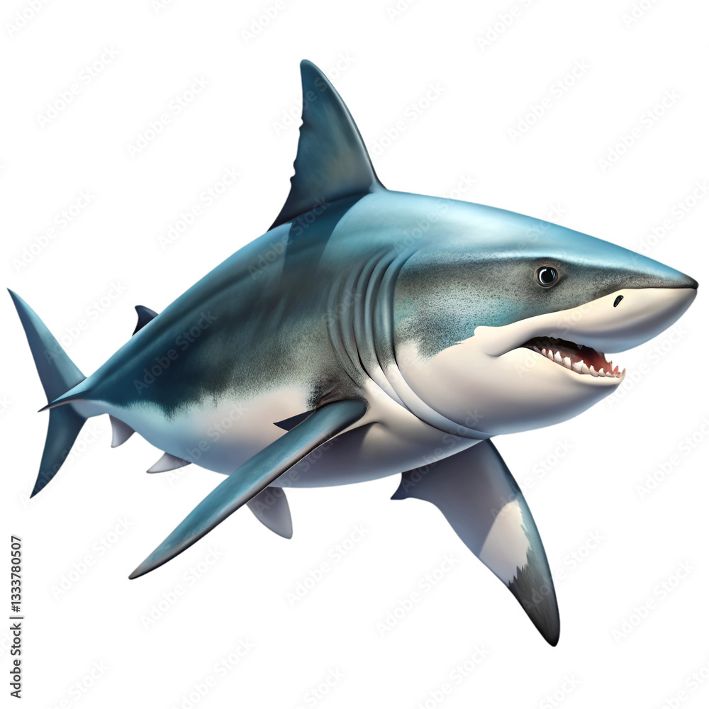 Obraz premium Shark isolated on transparent background