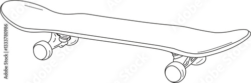 The Illustration of simple Classic Skateboard