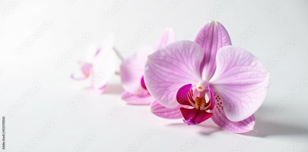 Delicate orchid petals on a crisp white background, simplicity, orchid, delicate Delicate orchid petals on a crisp white background, simplicity, orchid, delicate