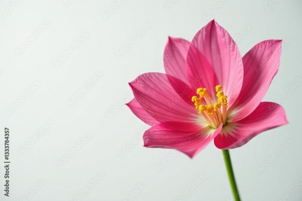 Delicate petal details on a pure white background, stem, botanical, white Delicate petal details on a pure white background, stem, botanical, white