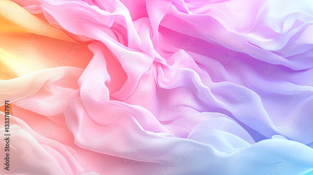 Obraz premium Soft Colorful Fabric Drapery Texture in Pastel Pink and Blue Hues