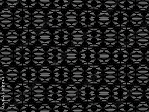 Black metal texture steel background. Perforated metal sheet. Texture of black carbon fiber.
