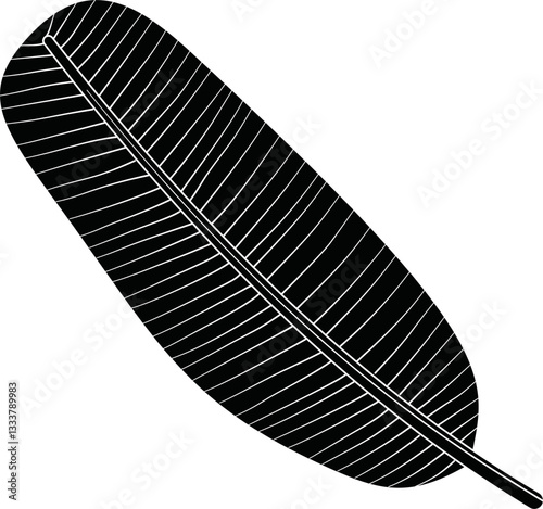 Banana leaf glyph vector