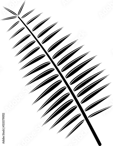 Palm leaf glyph vector