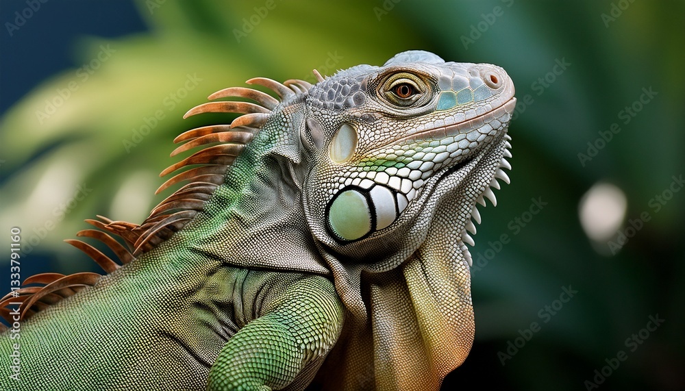 Obraz premium close up of green iguana
