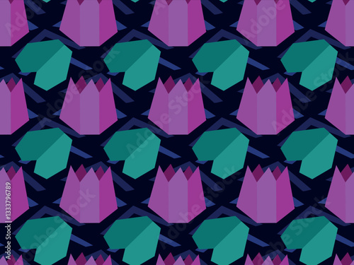 Lotos, nelumbo, lotus water lilly flower.  Pond, lake. Seamless vector pattern for design and decoration.