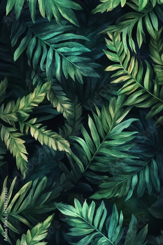 Lush tropical foliage pattern