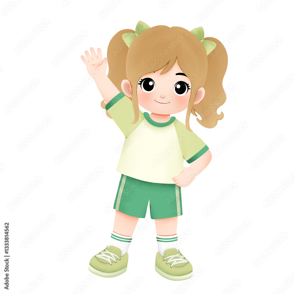 kid exercising activity watercolor illustration kid exercising activity watercolor illustration