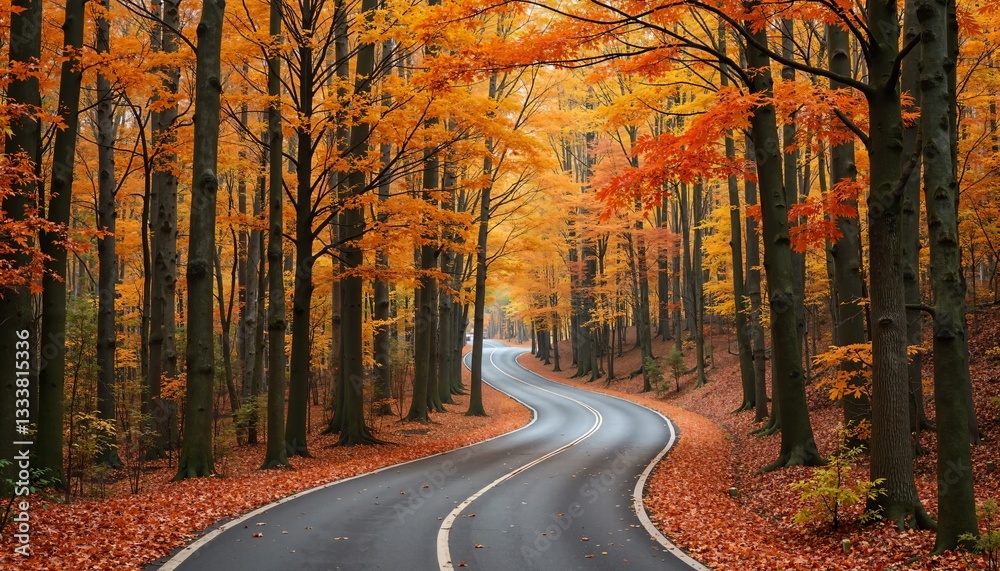 Obraz premium road in autumn forest