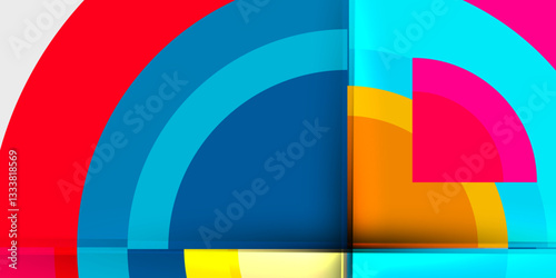 Target circle geometric abstract shapes. Vector Illustration For Wallpaper, Banner, Background, Card, Book Illustration, landing page